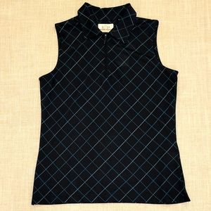 EP PRO TOUR TECH Sleeveless Plaid Zip Polo